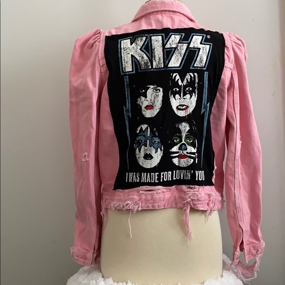 🩸ZARA SOLD OUT Distress Jacket Denim KISS Puff Sleeve Jacket LAST CHANCE‼️ - Picture 5 of 8